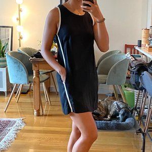 Sporty Black Sleeveless Dress w Cutout Back